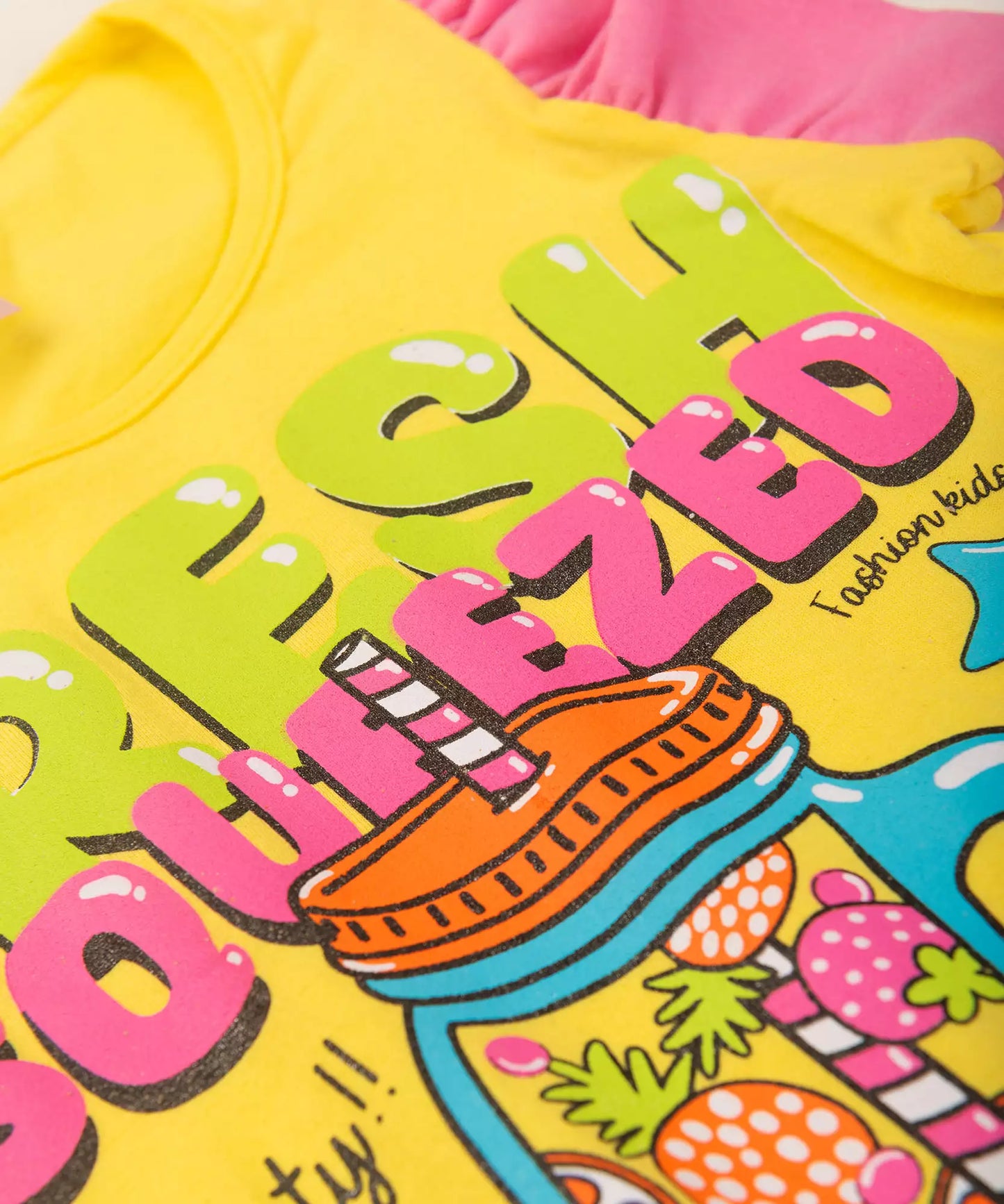Conjunto de Verão Infantil Feminino Estrelinhas Amarelo