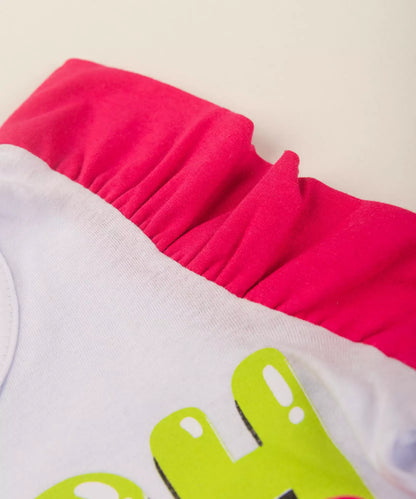 Conjunto de Verão Infantil Feminino Estrelinhas em Branco