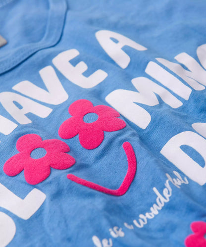 Conjunto de Verão Infantil Feminino Flower Azul