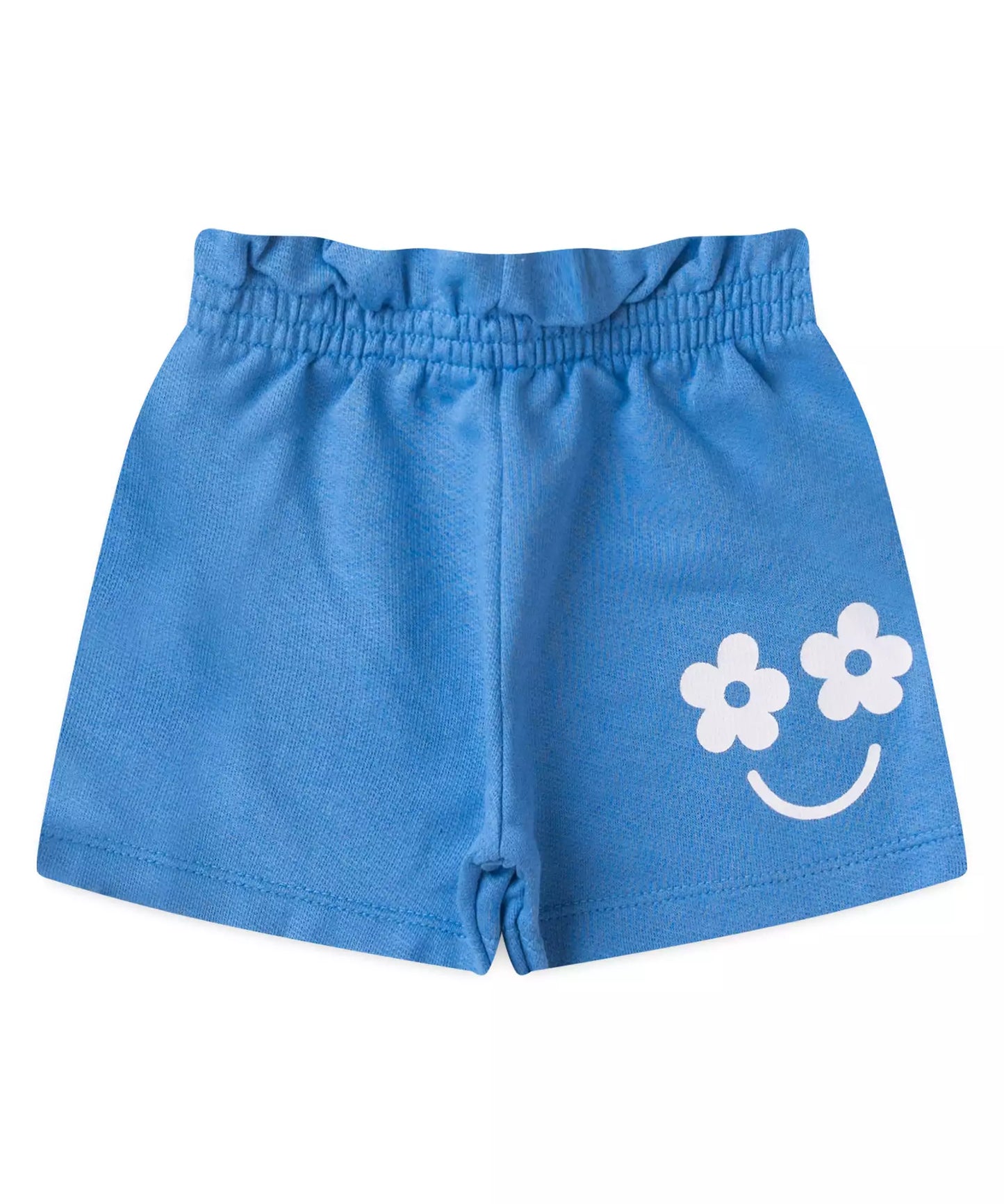 Conjunto de Verão Infantil Feminino Flower Azul