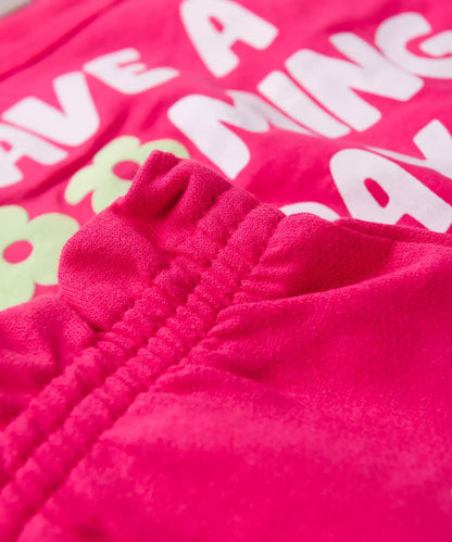 Conjunto de Verão Infantil Feminino Flower Pink