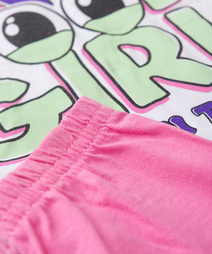 Conjunto de Verão Infantil Feminino Good Girl Branco
