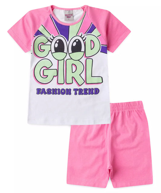 Conjunto de Verão Infantil Feminino Good Girl Branco
