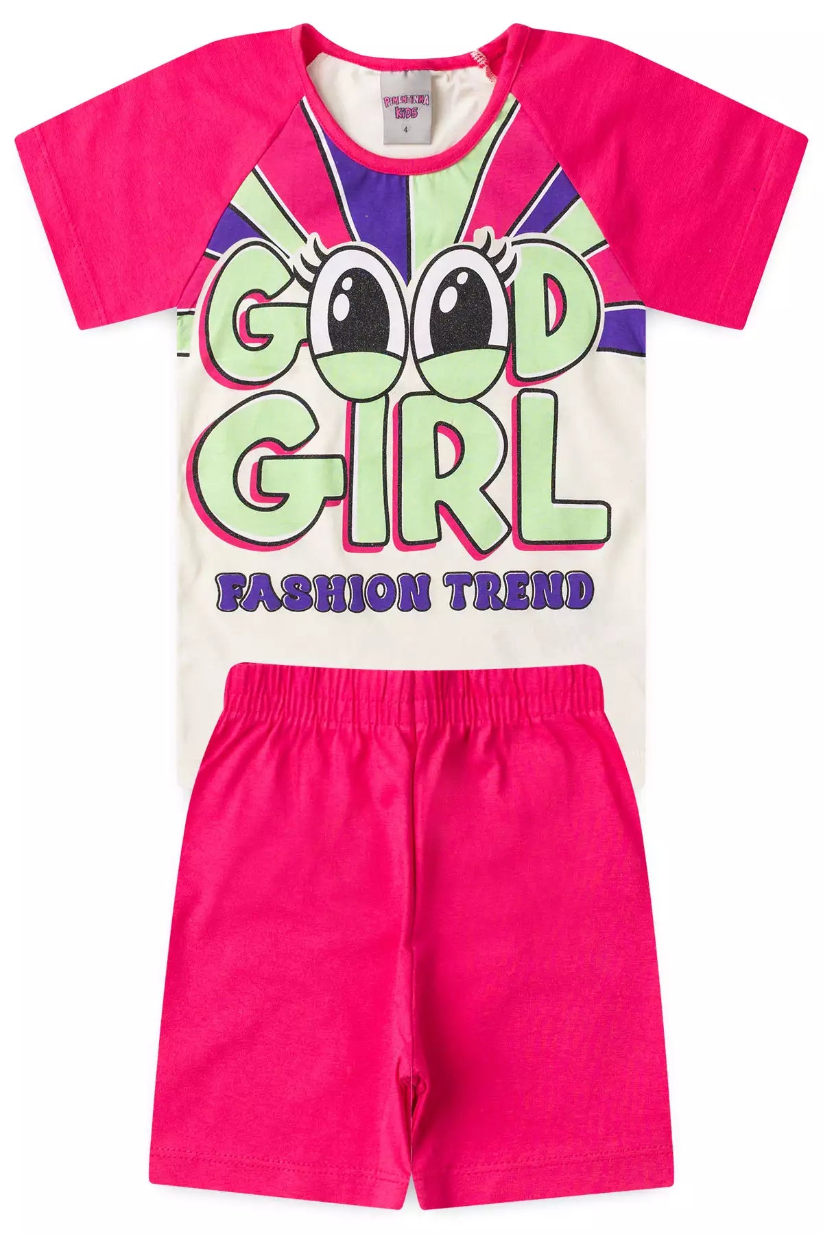 Conjunto de Verão Infantil Feminino Good Girl Marfim