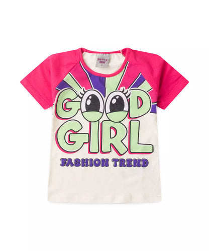 Conjunto de Verão Infantil Feminino Good Girl Marfim