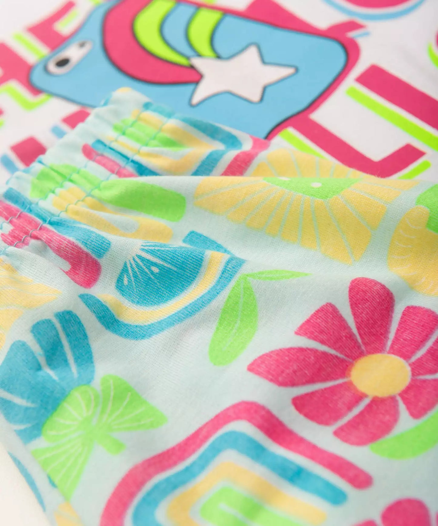Conjunto de Verão Infantil Feminino Hello Branco