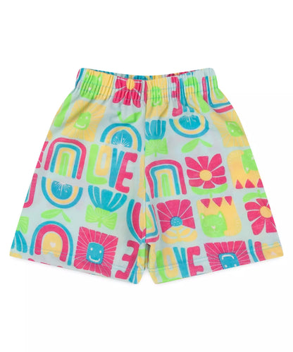 Conjunto de Verão Infantil Feminino Hello Branco