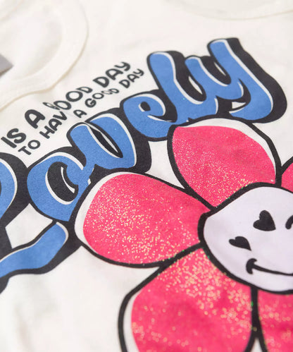 Conjunto de Verão Infantil Feminino Lovely Marfim