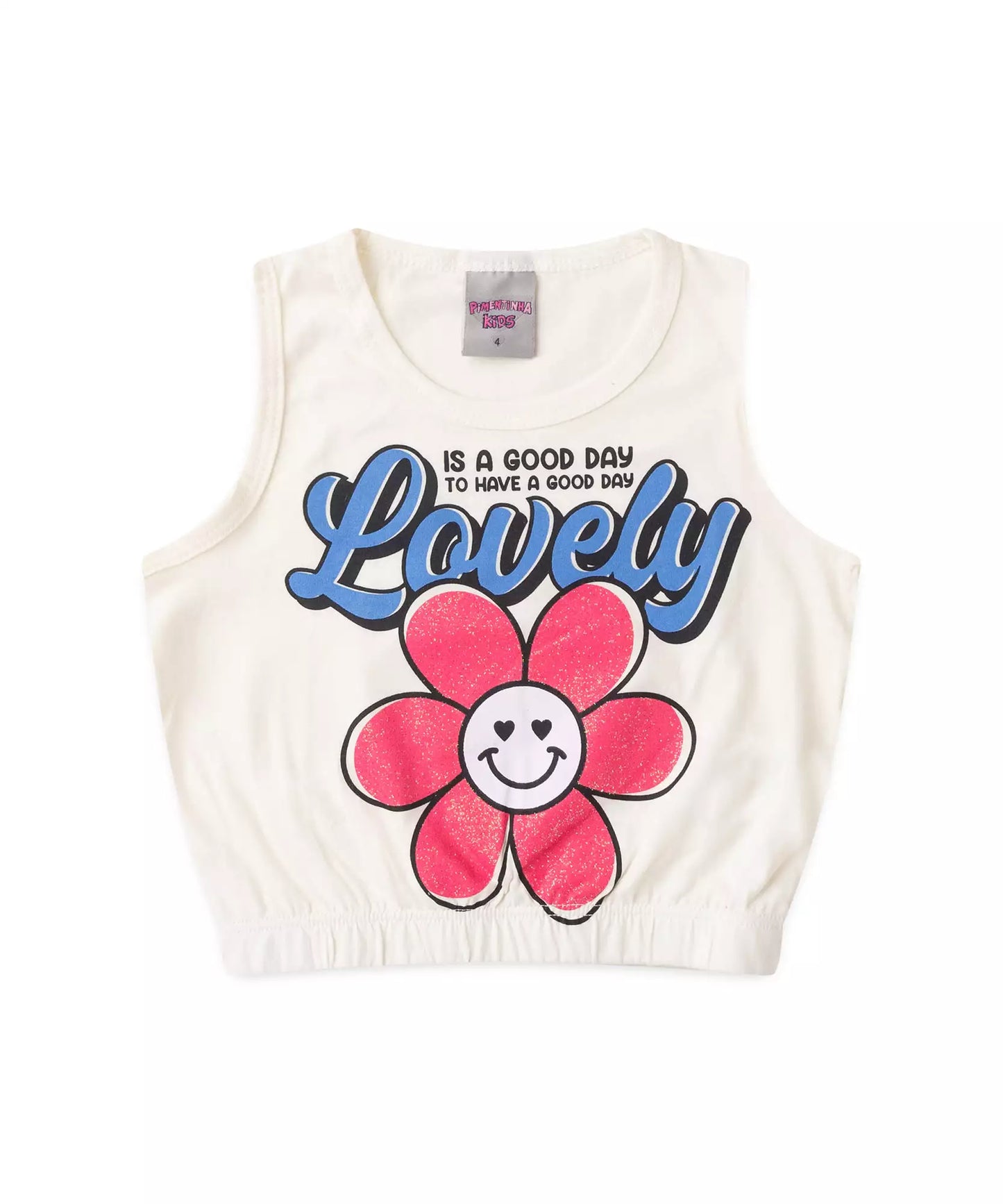 Conjunto de Verão Infantil Feminino Lovely Marfim