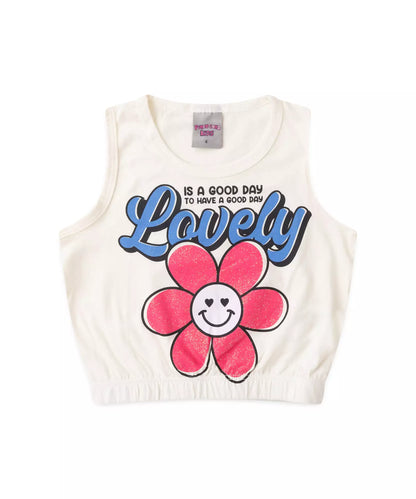 Conjunto de Verão Infantil Feminino Lovely Marfim