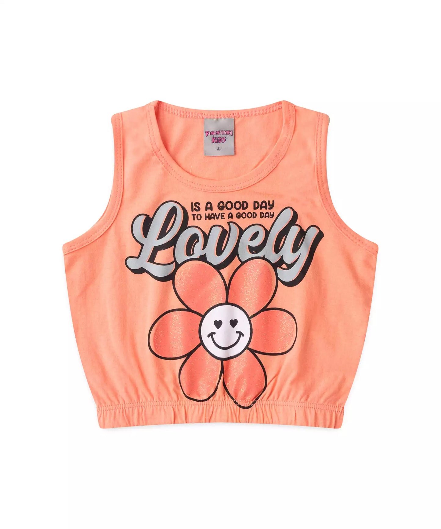 Conjunto de Verão Infantil Feminino Lovely Salmão