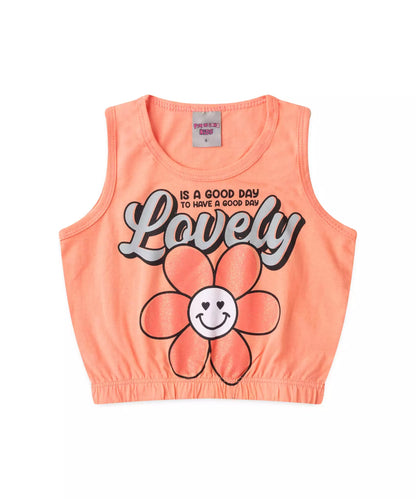 Conjunto de Verão Infantil Feminino Lovely Salmão