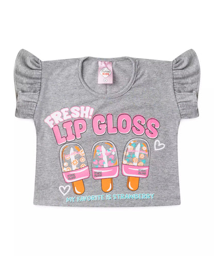 Conjunto de Verão Infantil Feminino Picolés Mescla