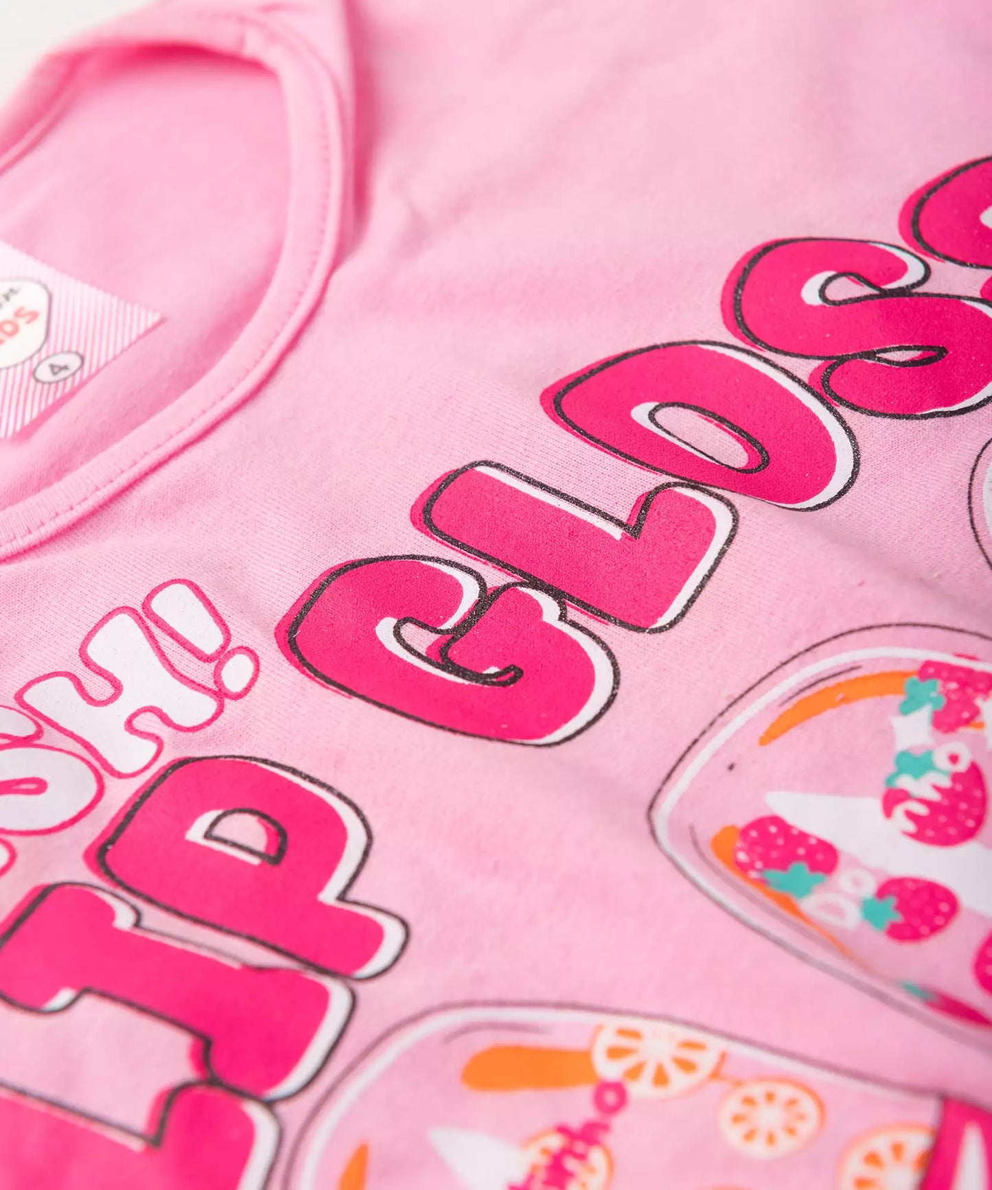 Conjunto de Verão Infantil Feminino Picolés Rosa