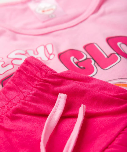 Conjunto de Verão Infantil Feminino Picolés Rosa
