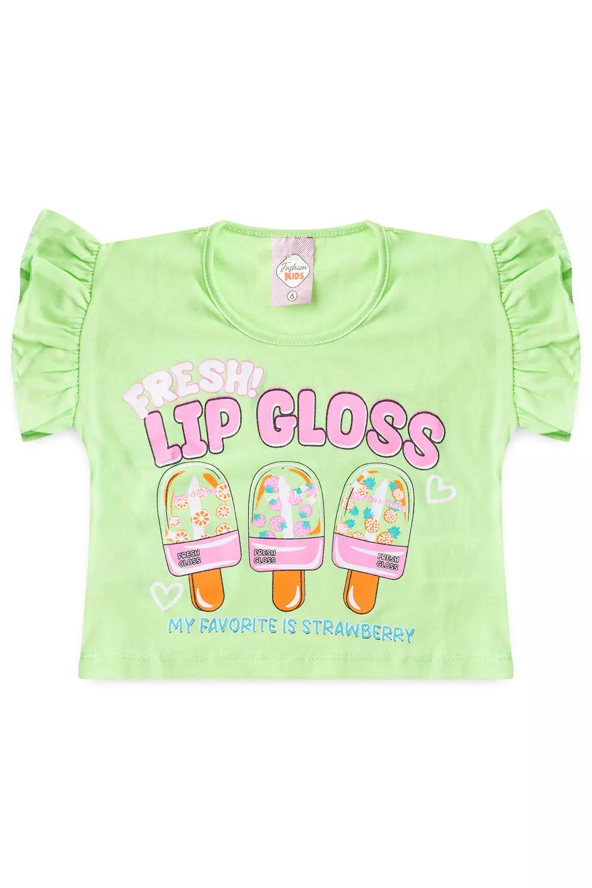 Conjunto de Verão Infantil Feminino Picolés Verde