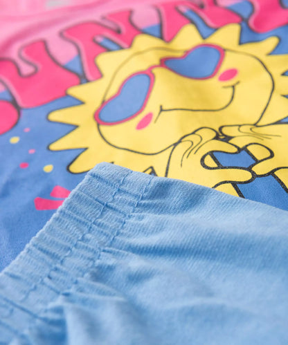 Conjunto de Verão Infantil Feminino Sunny Rosa