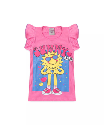 Conjunto de Verão Infantil Feminino Sunny Rosa