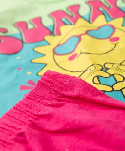 Conjunto de Verão Infantil Feminino Sunny Verde