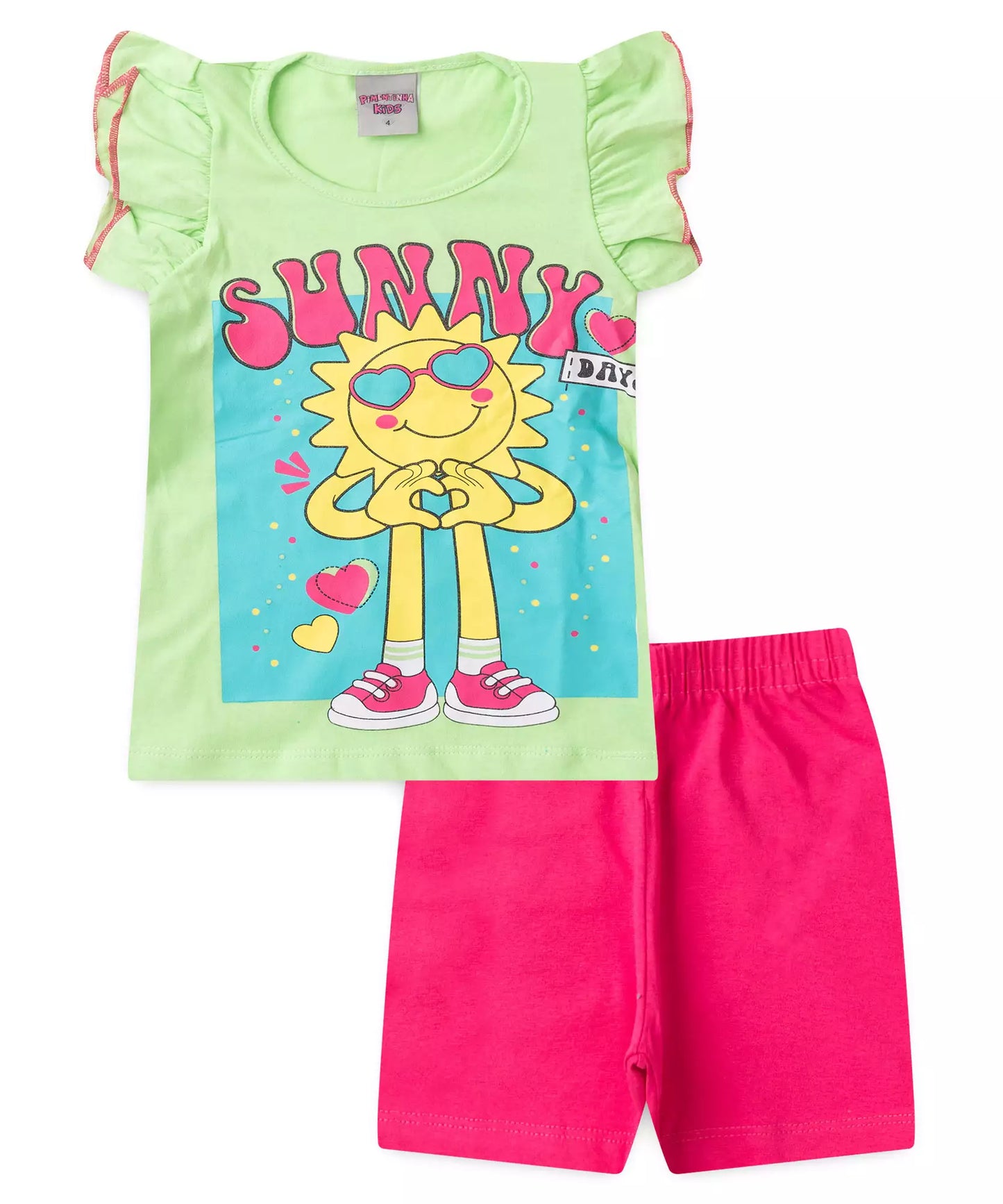 Conjunto de Verão Infantil Feminino Sunny Verde