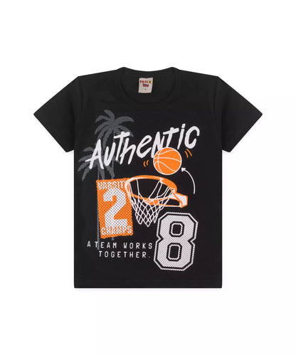 Conjunto de Verão Infantil Masculino Basquetebol Preto