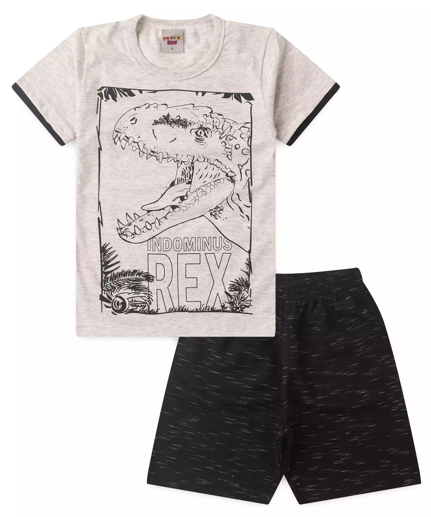 Conjunto de Verão Infantil Masculino Dino Mescla