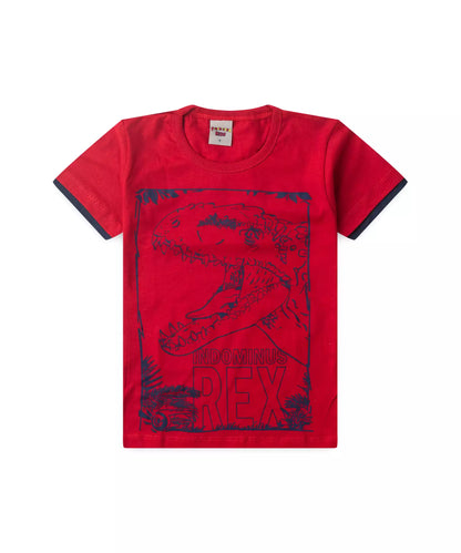 Conjunto de Verão Infantil Masculino Dino Vermelho