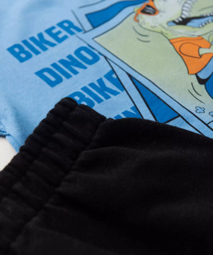 Conjunto Verão Infantil Masculino Dinossauro no Azul