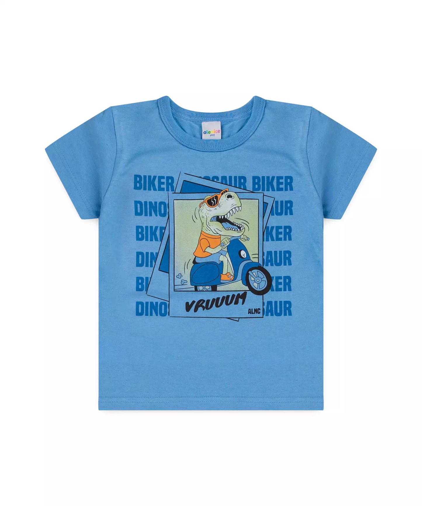 Conjunto Verão Infantil Masculino Dinossauro no Azul