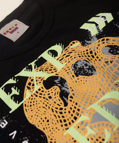 Conjunto de Verão Infantil Masculino Dinossauro Preto