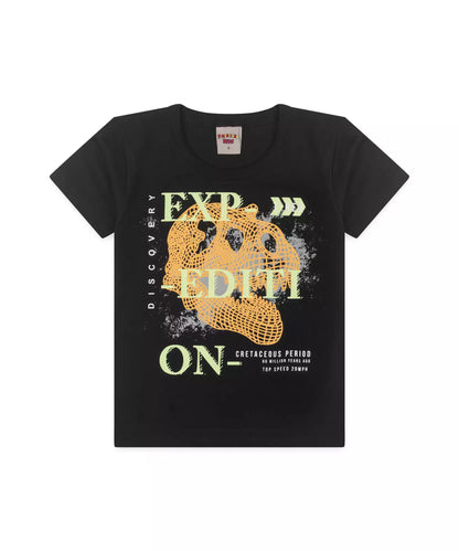 Conjunto de Verão Infantil Masculino Dinossauro Preto