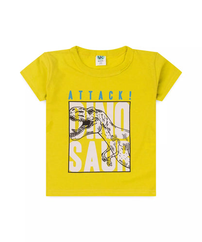 Conjunto de Verão Infantil Masculino Dinossauro no Verde
