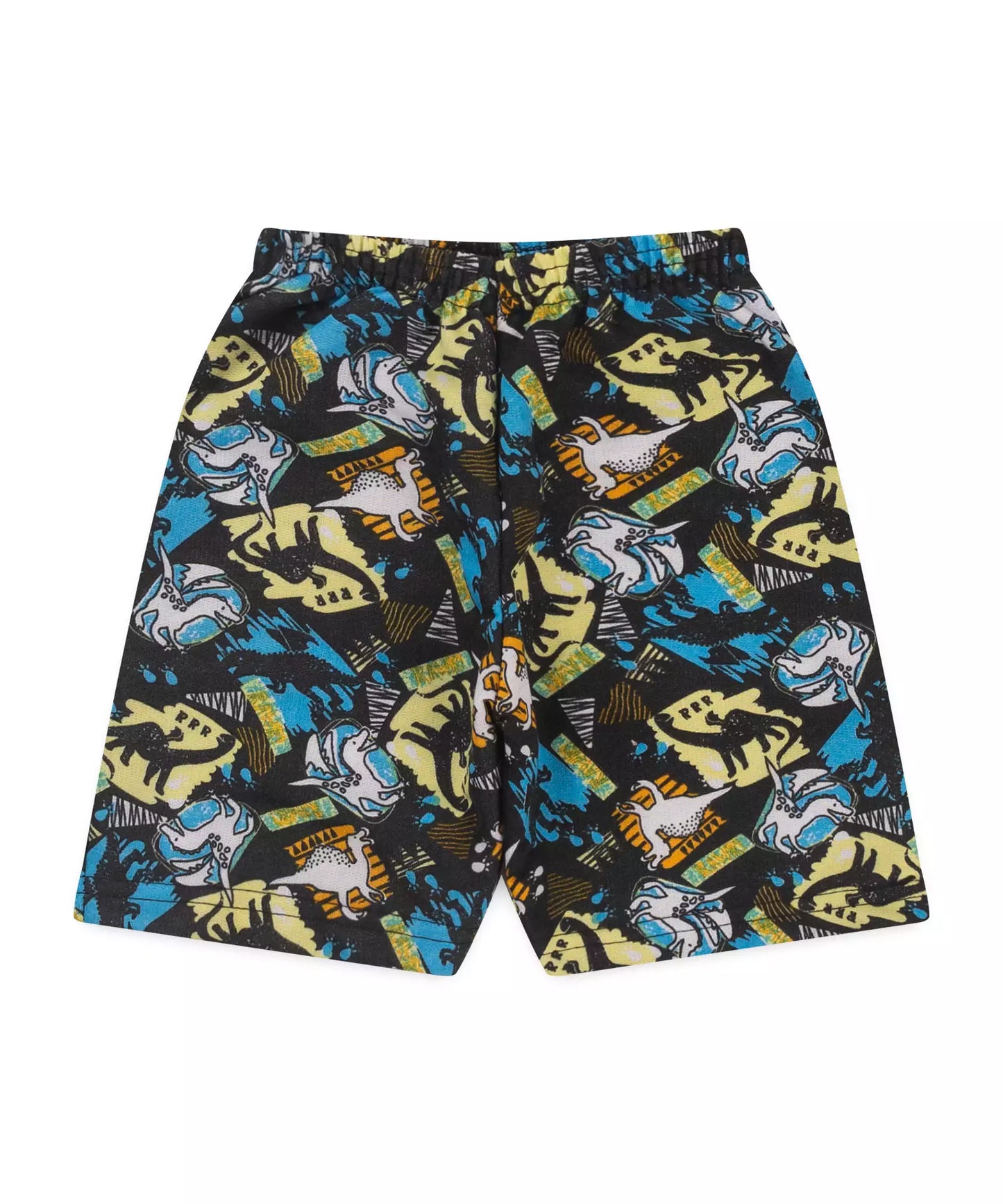 Conjunto de Verão Infantil Masculino Dinossauro no Verde