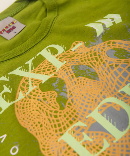 Conjunto de Verão Infantil Masculino Dinossauro cor Verde