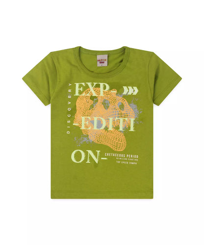 Conjunto de Verão Infantil Masculino Dinossauro cor Verde