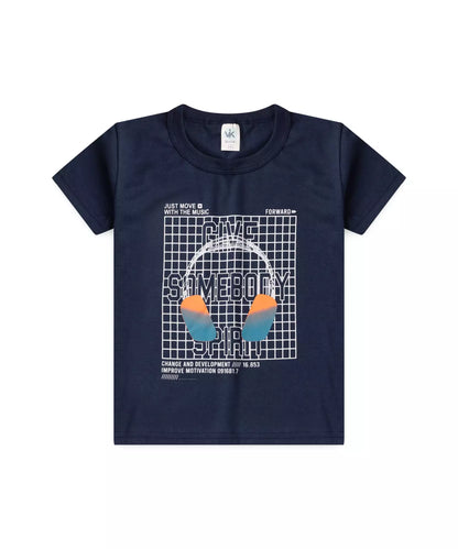 Conjunto de Verão Infantil Masculino Estampado Marinho