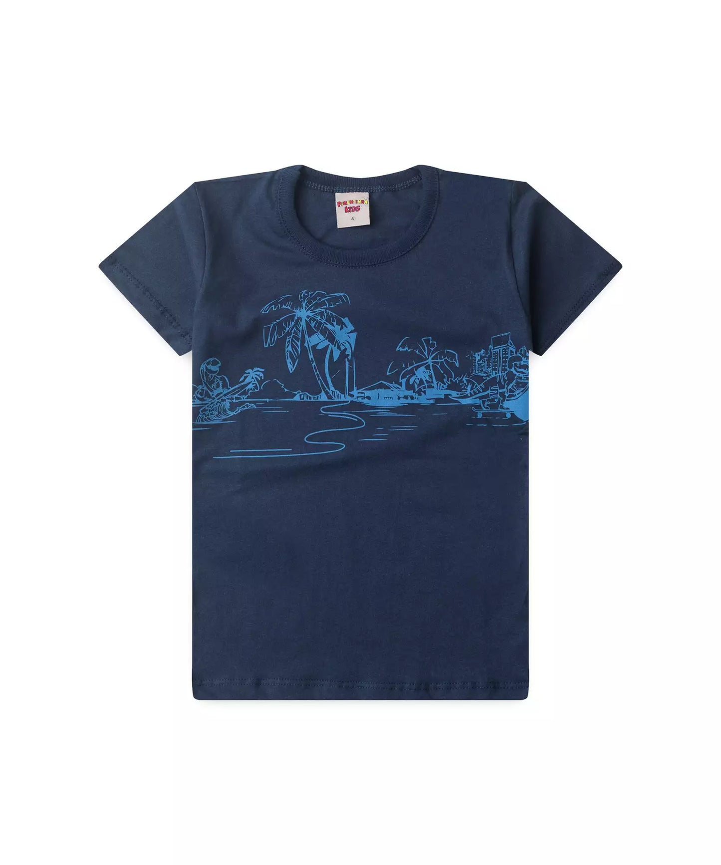 Conjunto de Verão Infantil Masculino no Estampado no Marinho