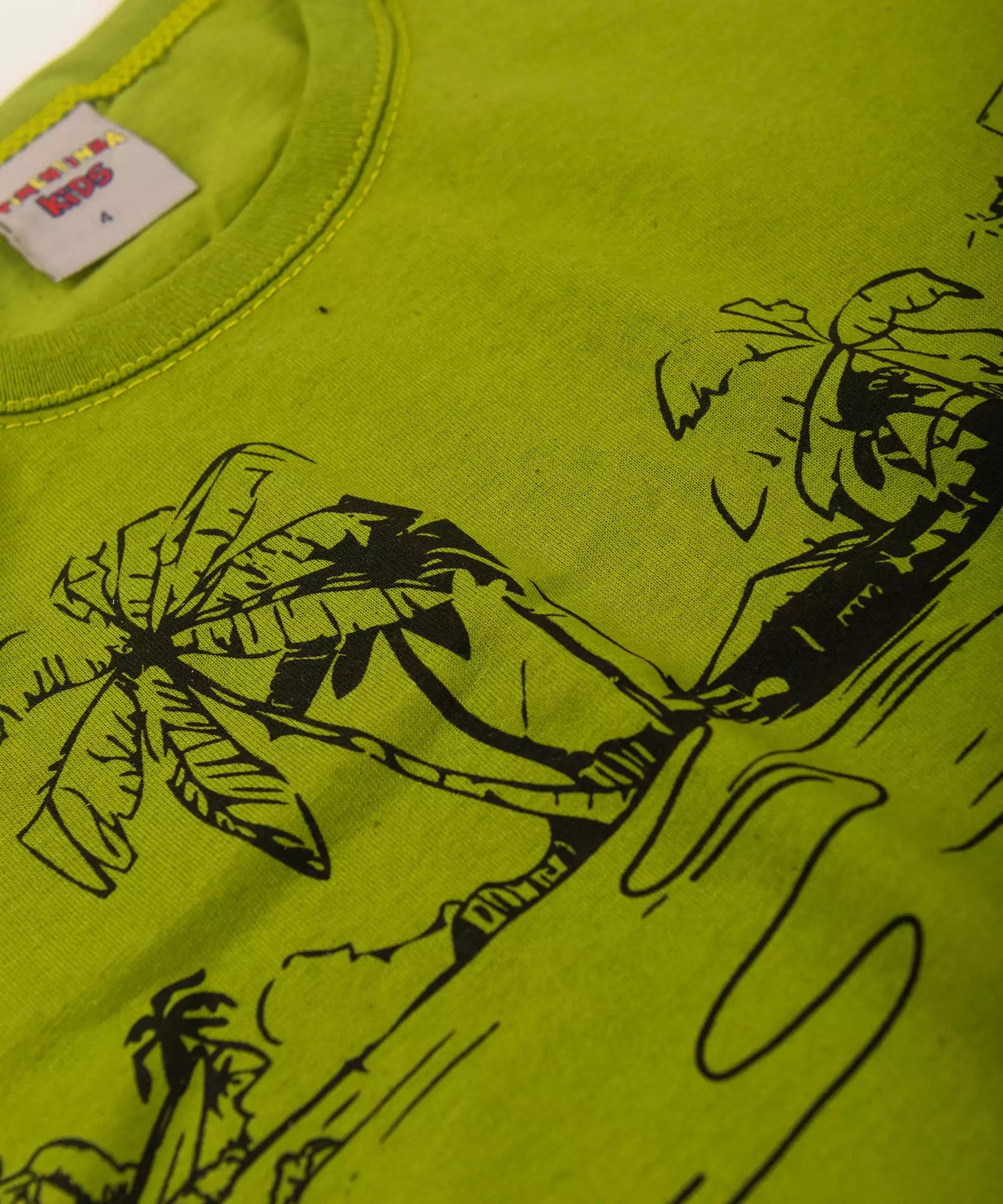 Conjunto de Verão Infantil Masculino Verde Estampado