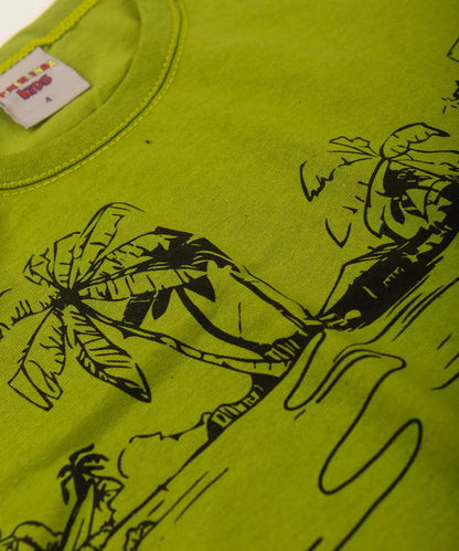 Conjunto de Verão Infantil Masculino Verde Estampado