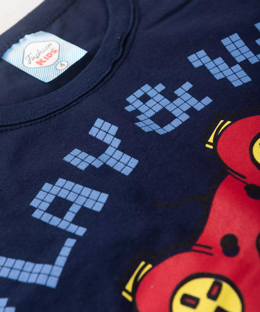 Conjunto de Verão Infantil Masculino Game Marinho