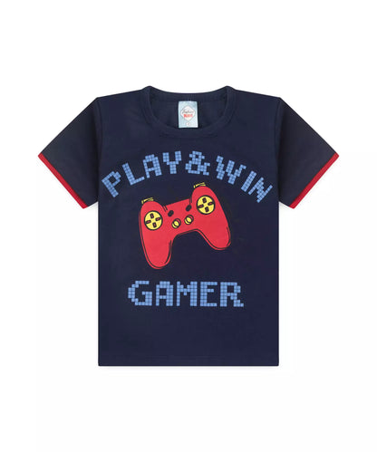 Conjunto de Verão Infantil Masculino Game Marinho
