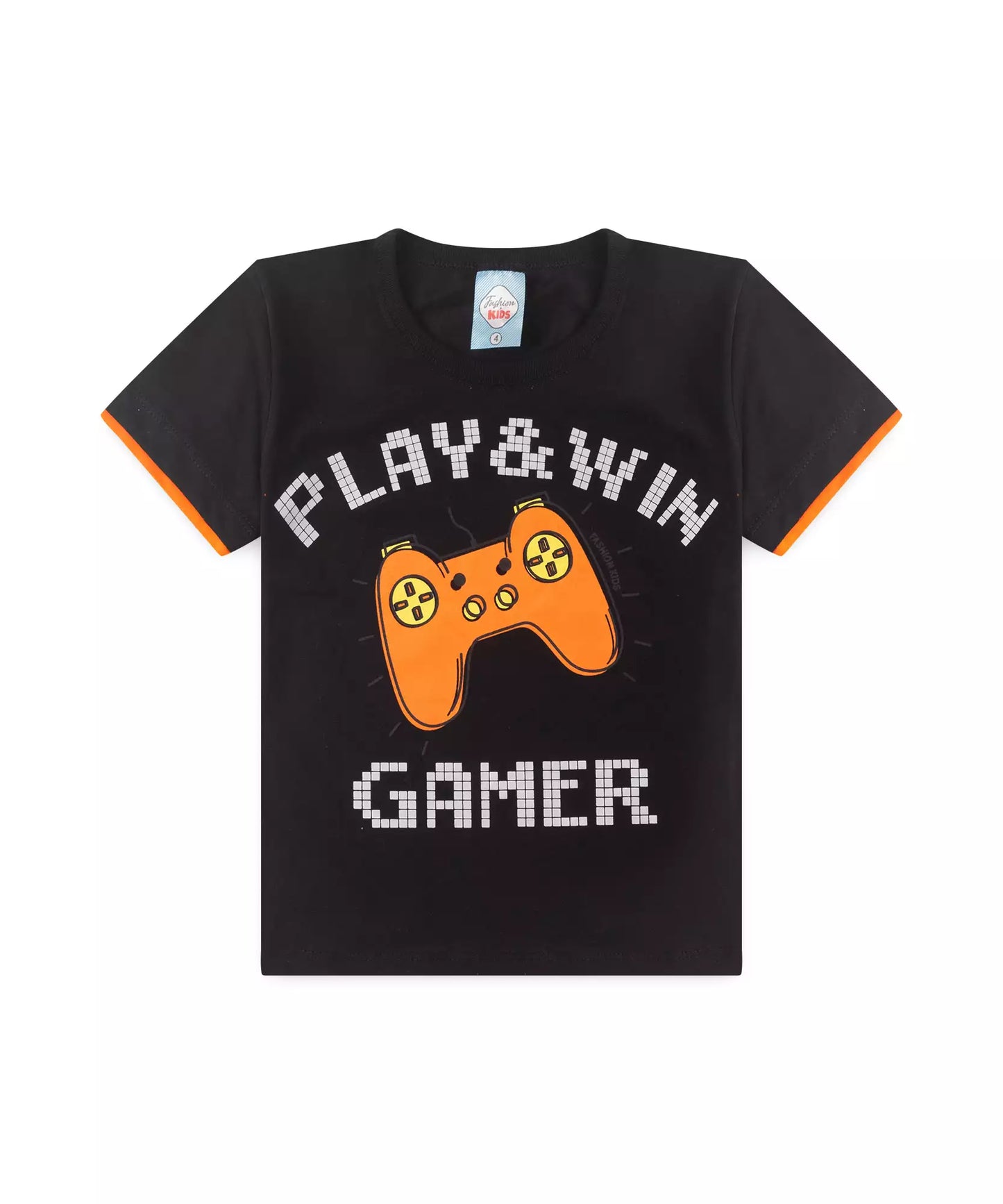 Conjunto de Verão Infantil Masculino Game Preto
