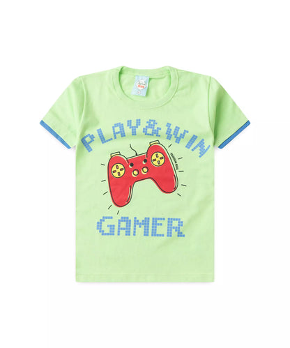Conjunto de Verão Infantil Masculino Game Verde