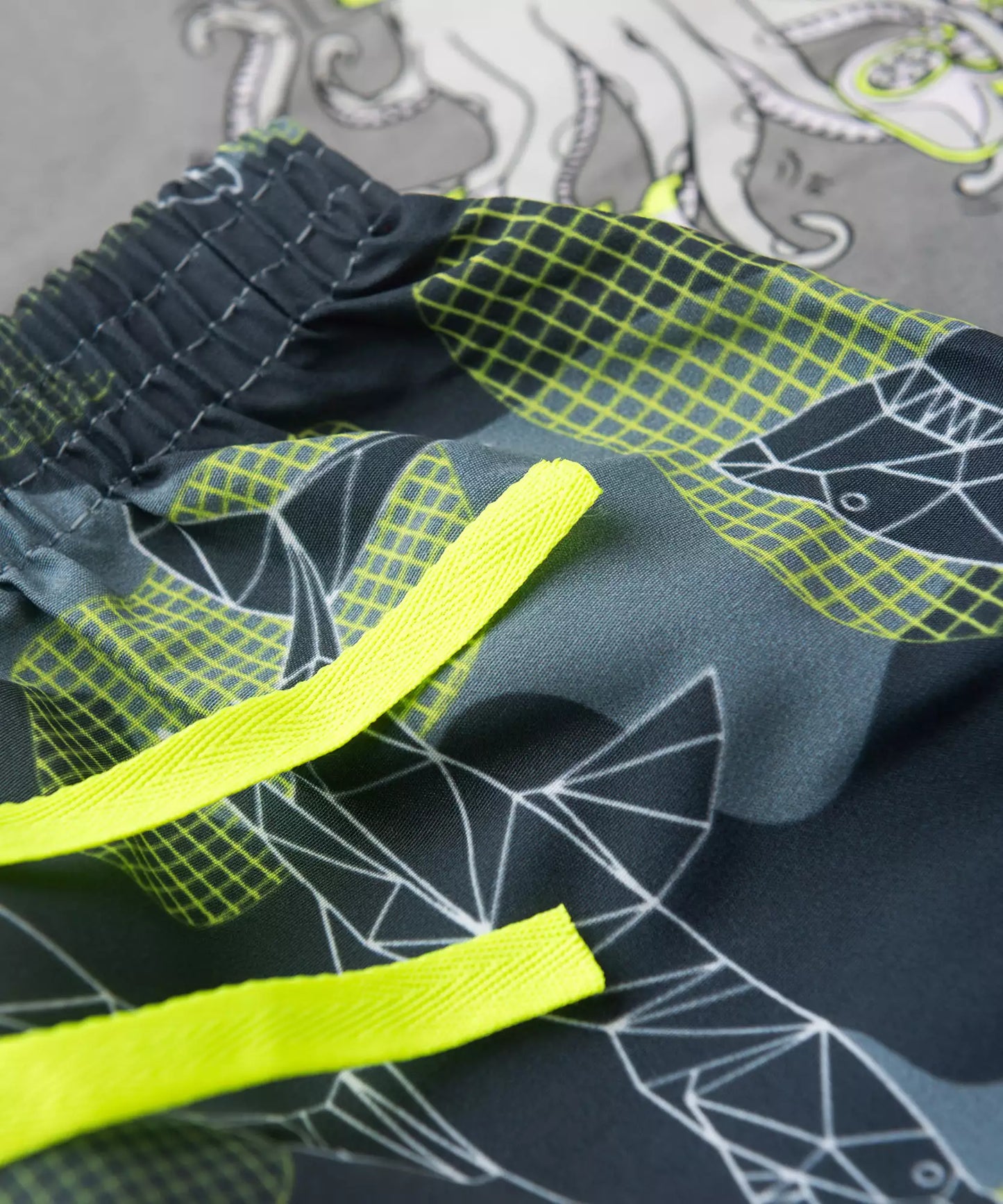 Conjunto de Verão Infantil Masculino Polvo Cinza
