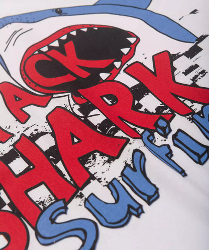 Conjunto de Verão Infantil Masculino Shark Branco