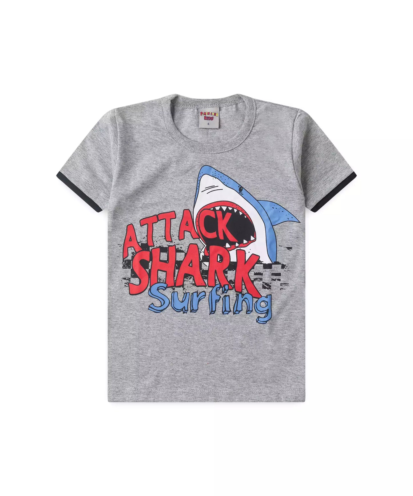 Conjunto de Verão Infantil Masculino Shark Mescla