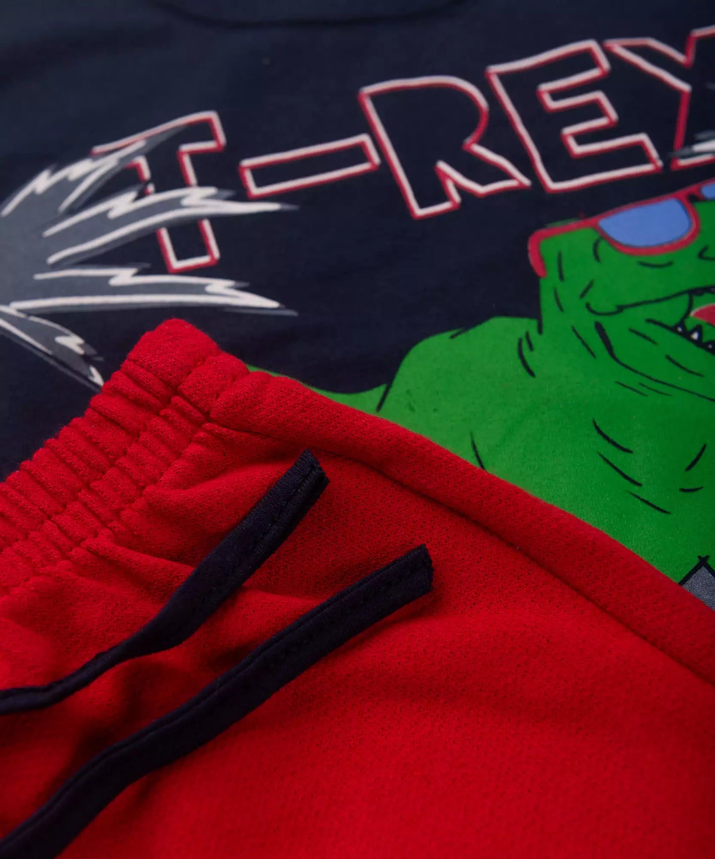 Conjunto de Verão Infantil Masculino T-Rex Marinho