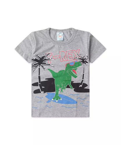 Conjunto de Verão Infantil Masculino T-Rex Mescla