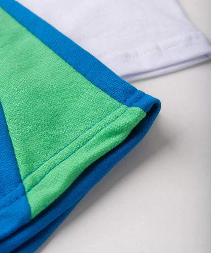 Conjunto de Verão Infantil Masculino Tubarão Branco