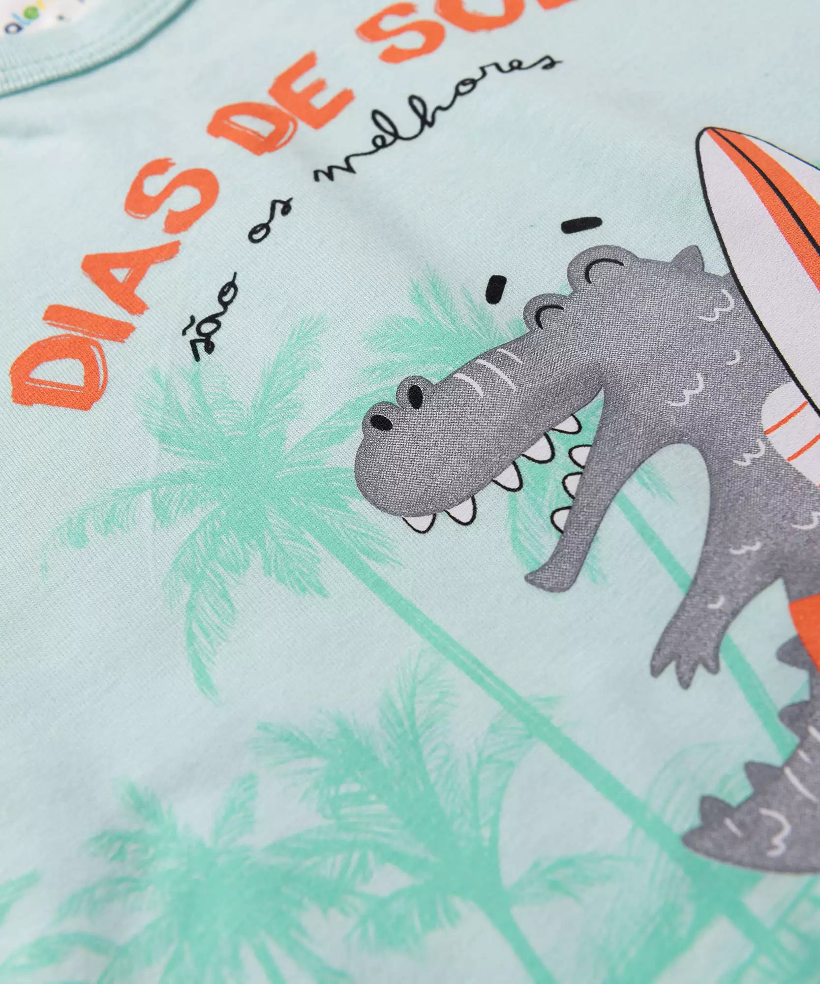 Conjunto de Verão Infantil para Menino Jacaré Verde